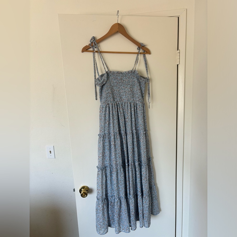 Altar’d State Blue Floral Tie Dress
